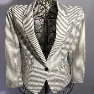Loft Pin Striped Seersucker Blazer